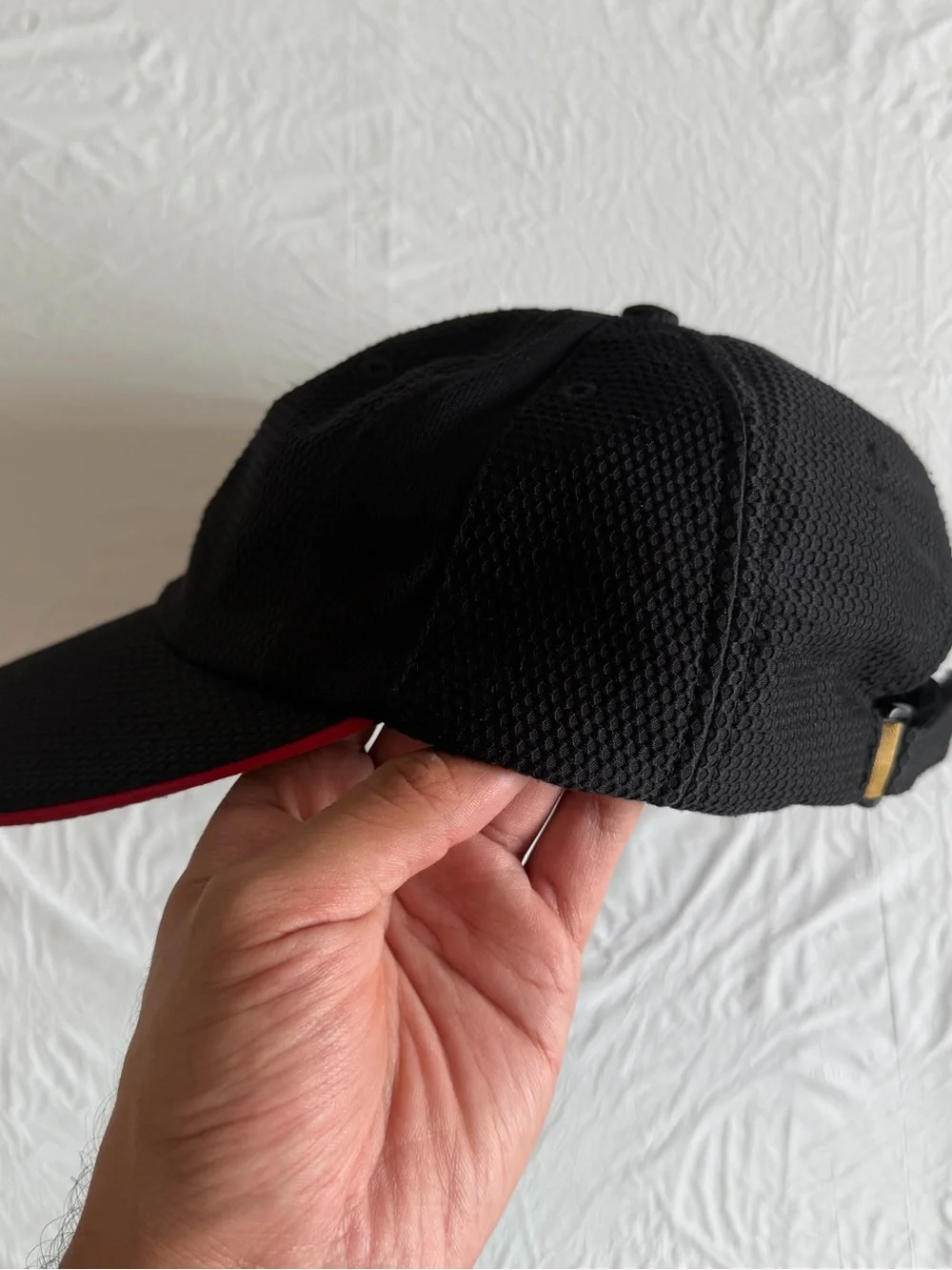 OVO Black Baseball Cap with Gold Owl Patch and Red Trim